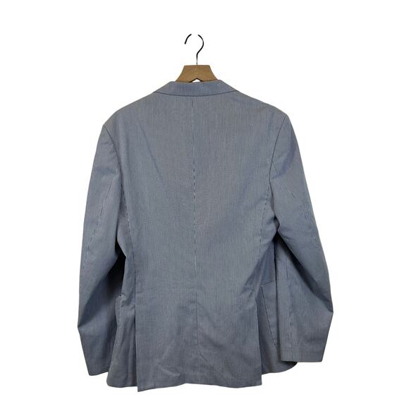 Henry Jacobson blue/white vertical stripes 3-button sport coat Men’s size M - Picture 9 of 9